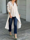 Cotton and Linen Elegant Lapel Top