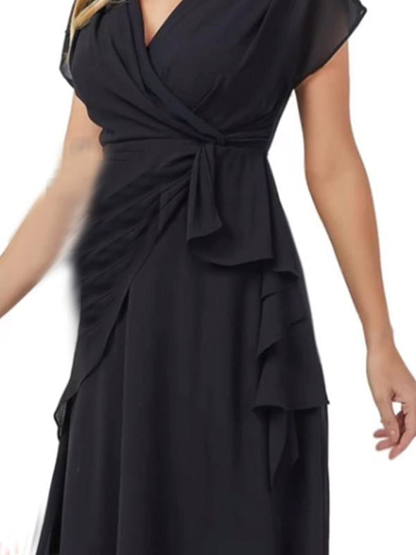 Fashionable Dinner Party Ladies V-neck Dress