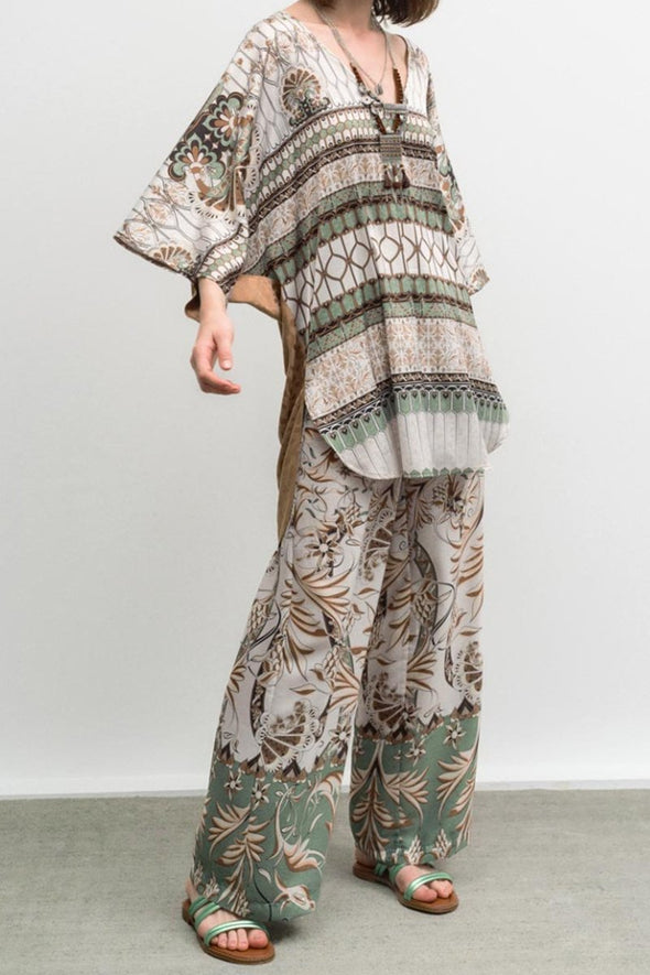 Women's Asymmetric printed suit