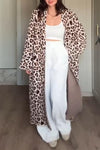 Women's casual leopard print coat