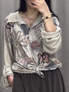 Casual Lapel Sequin Print Shirt