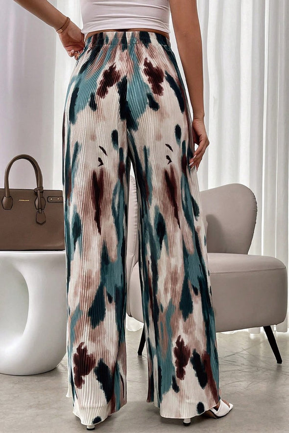 Casual tie-dye printed trousers