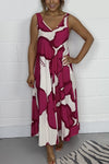 Women's V Neck Printed Maxi Dress