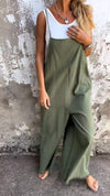 Sleeveless Casual Jumpsuit with Suspenders