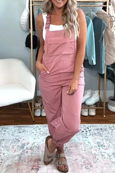 Women's casual pocket overalls