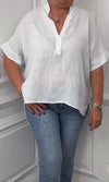 Casual And Comfortable V-Neck Linen Top