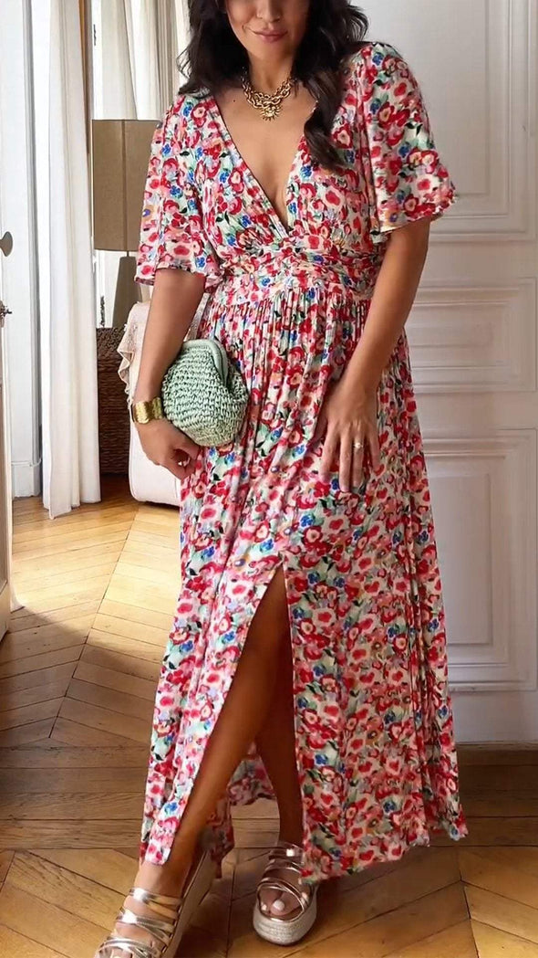 Women Floral V-neck Dress