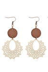 Bohemian hollow earrings with irregular lace