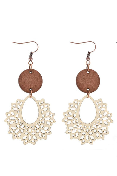 Bohemian hollow earrings with irregular lace