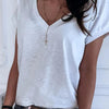 Solid V-neck Simple T-Shirt