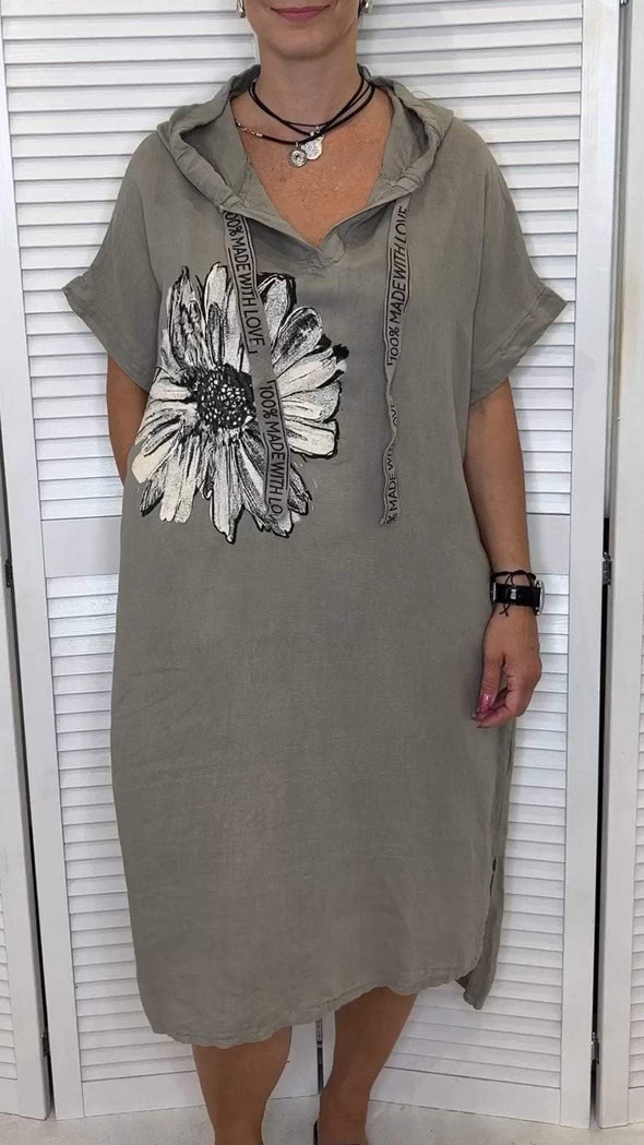 Women's Hooded Short-sleeved Casual Dress