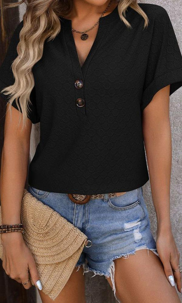 Casual And Comfortable V-Neck Top