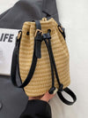 Fashion Bucket Bag Woven Shoulder Crossbody Bag Seaside Travel Beach Bag