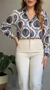 Casual Lapel Printed Long Sleeve Shirt