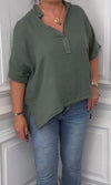 Casual And Comfortable V-Neck Linen Top