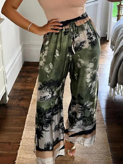 Casual Printed Loose Trousers