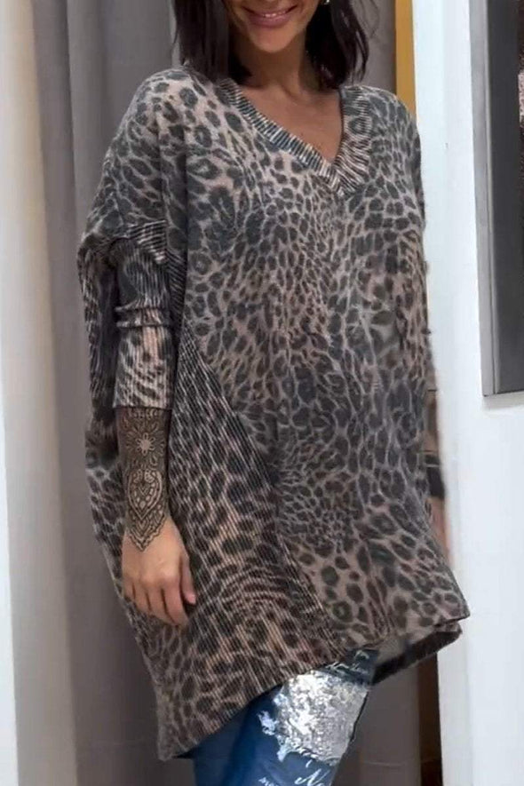 Leopard print thin sweater