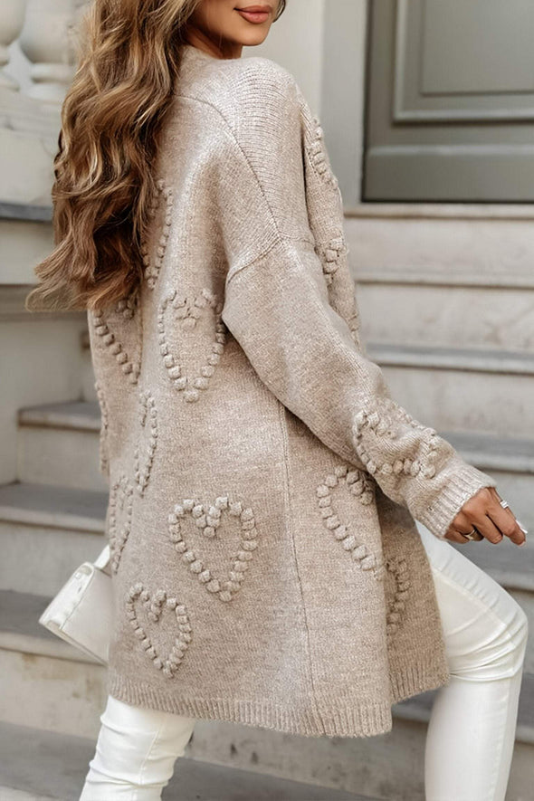 Women's V-neck Long-sleeved Knitted Cardigan