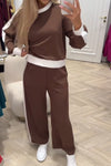 Casual brown sweatshirt set