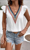 Casual And Comfortable V-Neck Top