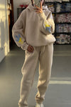 Women's embroidered hoodie and pants set