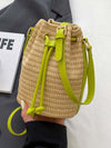 Fashion Bucket Bag Woven Shoulder Crossbody Bag Seaside Travel Beach Bag