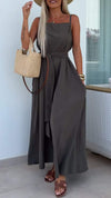 Women's Square Collar Sleeveless Suspender Casual Dress