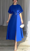 Women's satin smooth fabric half-sleeve dress