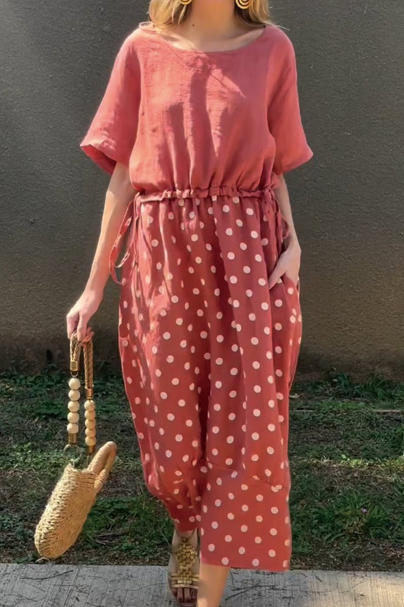 Women's Polka Dot Print Maxi Dress