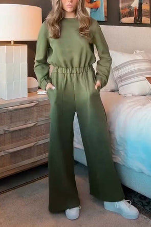 Women's casual sports jumpsuit wide leg pants