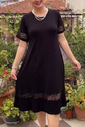 Lace paneled dress