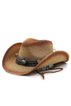 Boho Western Cowboy Straw Hat