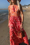 Printed sleeveless long dress