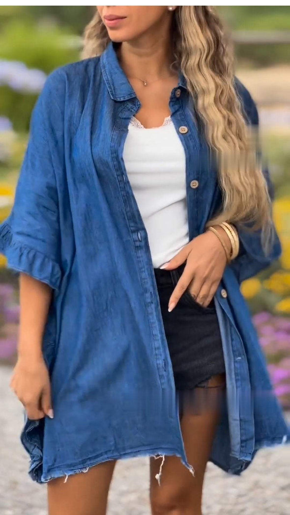 Irregular Denim Top