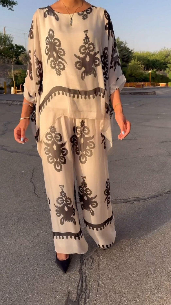 Women Loose Printed Suit