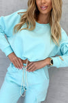 Women's Casual Round Neck Long Sleeve Two Piece Suit