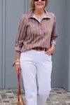 Striped casual patchwork shirt