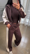 Women's Casual Lapel Contrast Color Two-piece Suit