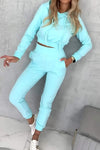 Women's Casual Hooded Long-sleeved Two-piece Suit