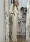 Women's Casual Solid Color Top and Wide Leg Pants Set