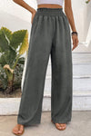 Cotton and linen solid color trousers