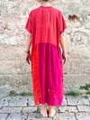 Women's Patchwork Cotton And Linen Dress