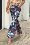 Elegant printed wide leg trousers