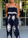 Sleeveless Bandeau Jumpsuit with Suspenders