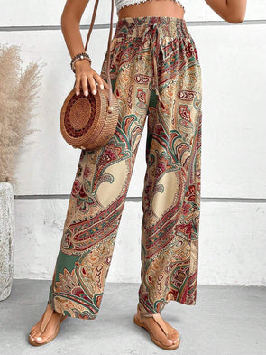 Casual Floral Women's Wide Leg Pants