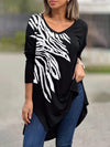 Irregular Printed Long Sleeve T-shirt