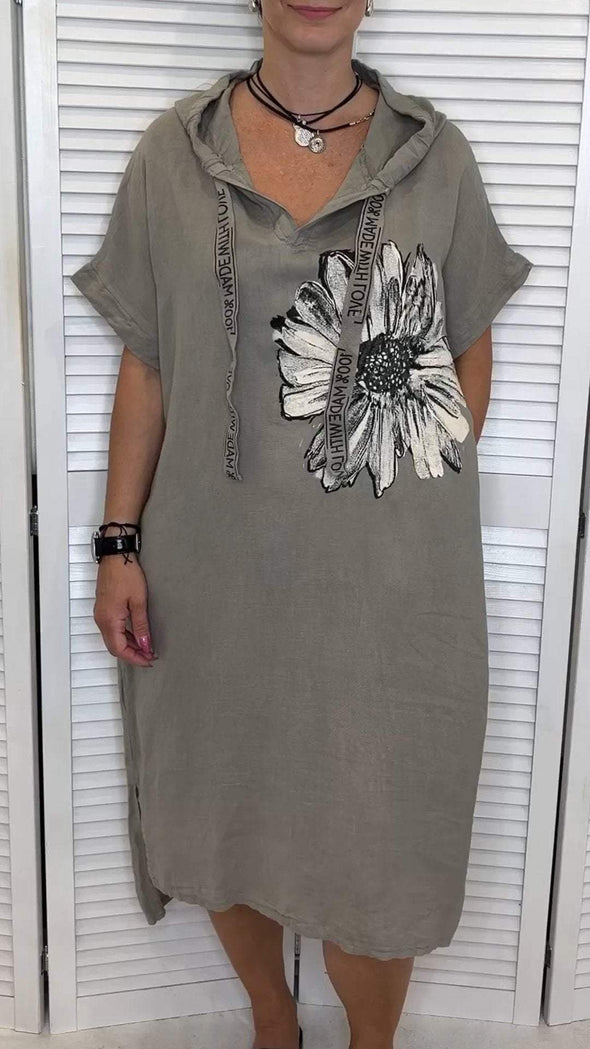 Women's Hooded Short-sleeved Casual Dress