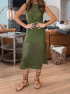 Women's Round Neck Hollow Slim Dress