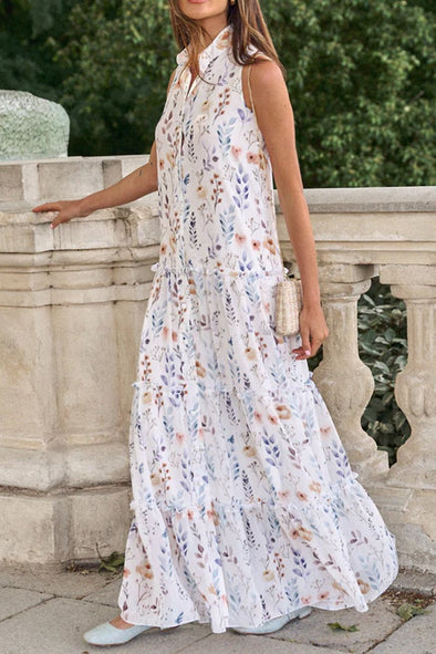 Women's floral vest long dress