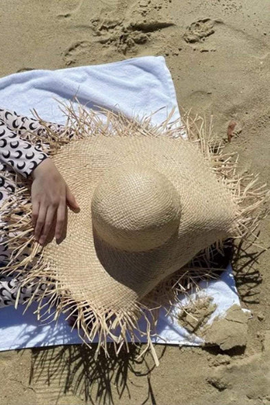 Sun protection beach woven hat